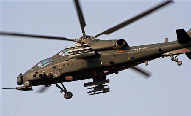 Máy bay trực thăng vũ trang WZ-10 do Trung Quốc nghiên cứu chế tạo.
